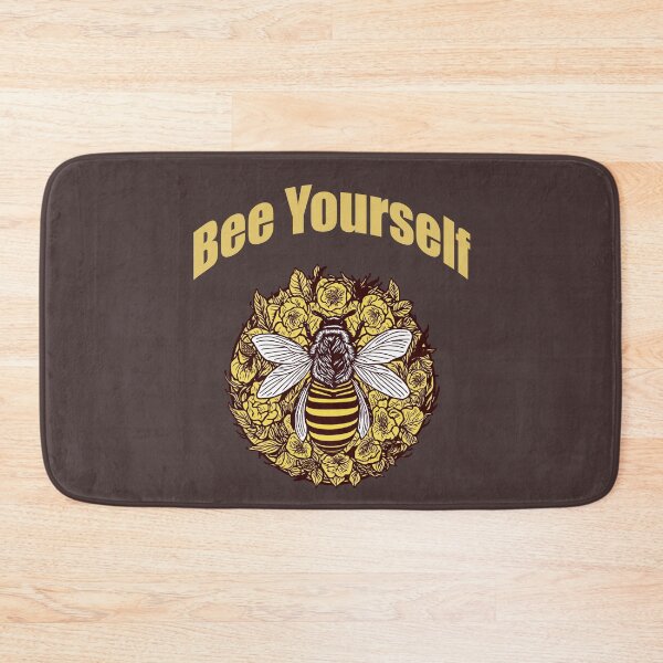 Item preview, Bee yourself, inspirational, Sweet, honey, heart, bee and flowers, hive, yellow designed and sold by Collagedream.