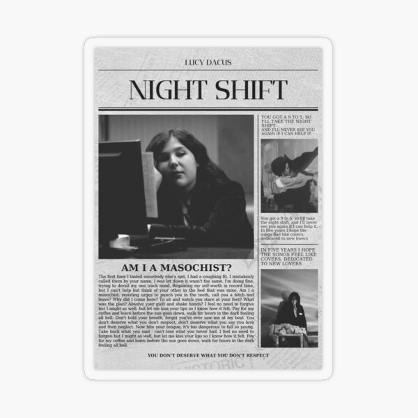 Lucy Dacus Night Shift Lyrics Banner Sticker for Sale by littlesigns