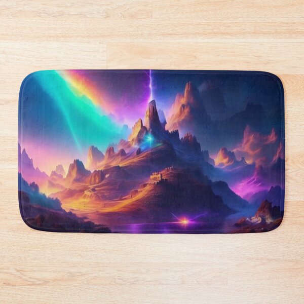 Item preview, Futuristic fantasy landscape castle on mountains designed and sold by radhakidesign.