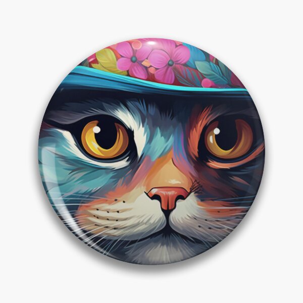 Item preview, Cat in a Hat, Fluid Color Combinations, Pet Portrait designed and sold by Futuriddle.
