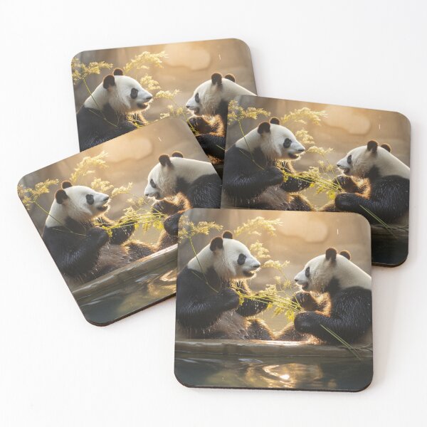 Item preview, Two pandas eating bamboo designed and sold by isBotStore.