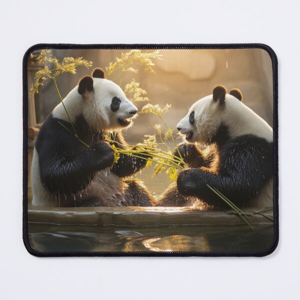 Item preview, Two pandas eating bamboo designed and sold by isBotStore.