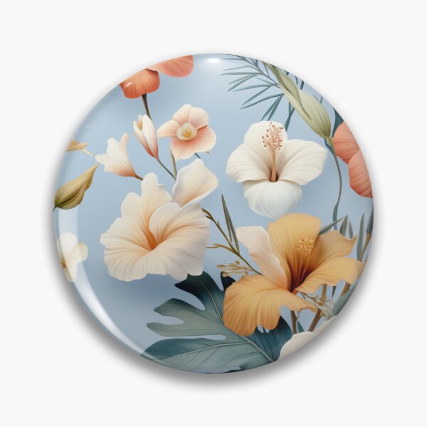 Artikelvorschau, Pressed Flower Floral Print - white flowers - tan flower entworfen und verkauft von ComerPrintCo.