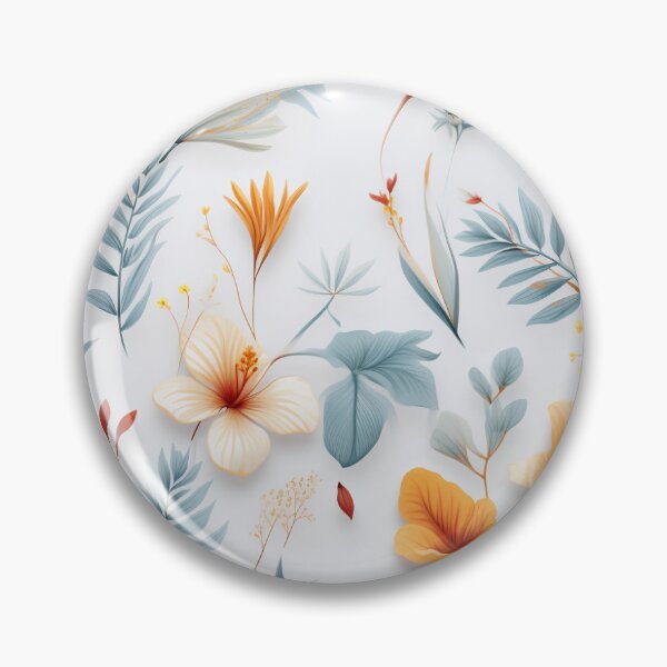 Item preview, Pressed Flower Floral Print - white flowers - tan flower designed and sold by ComerPrintCo.