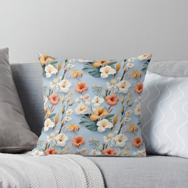Artikelvorschau, Pressed Flower Floral Print - white flowers - tan flower entworfen und verkauft von ComerPrintCo.