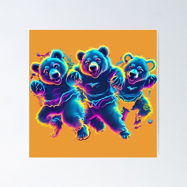 Boogie Bears - Dancing Bears with cubs colourful Whimsical Fun