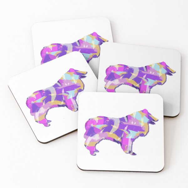 Item preview, Collie Rough Dog Silhouette Purple Pink Yellow Blue Design designed and sold by AMSonArt.