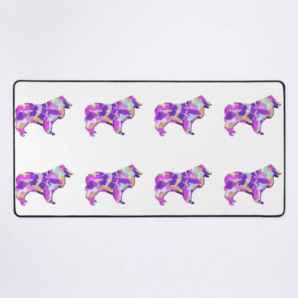 Item preview, Collie Rough Dog Silhouette Purple Pink Yellow Blue Design designed and sold by AMSonArt.