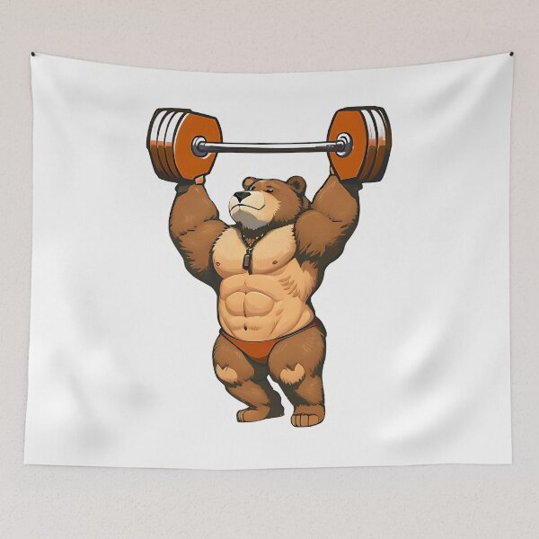 Item preview, Bear weightlifting designed and sold by Ruksuda.