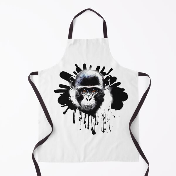 Item preview, Whimsical Simplicity: Black and White Monkey Artwork designed and sold by FashionHomeCo.