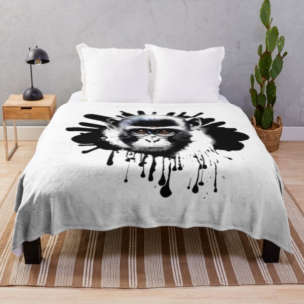 Item preview, Whimsical Simplicity: Black and White Monkey Artwork designed and sold by FashionHomeCo.