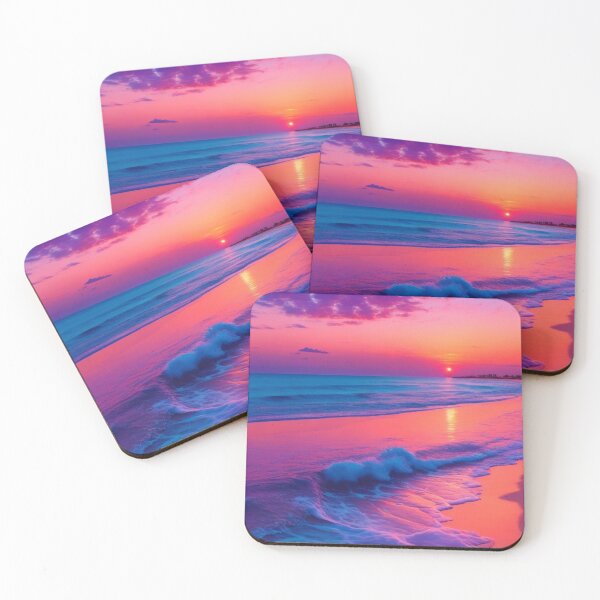 Item preview, Picture of a Tropical Beach at Sunset, the Sky Painted designed and sold by ViralVibeLab.