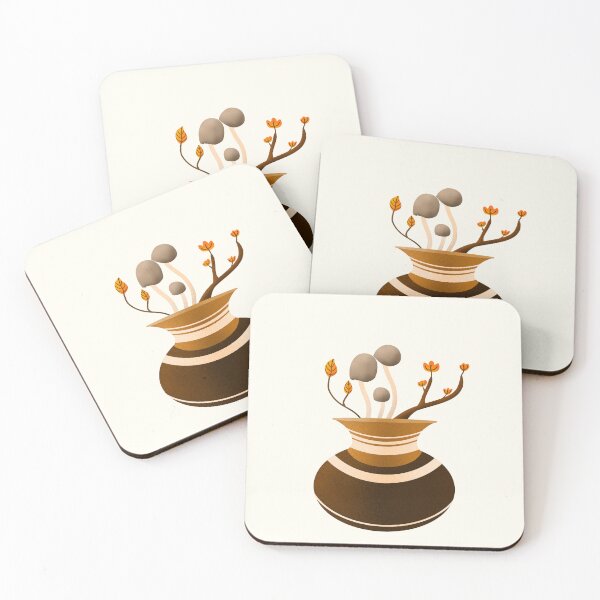 Item preview, Pot of flowers and mushrooms cottagecore and hygge sticker pack by DozyJov designed and sold by DozyJov.