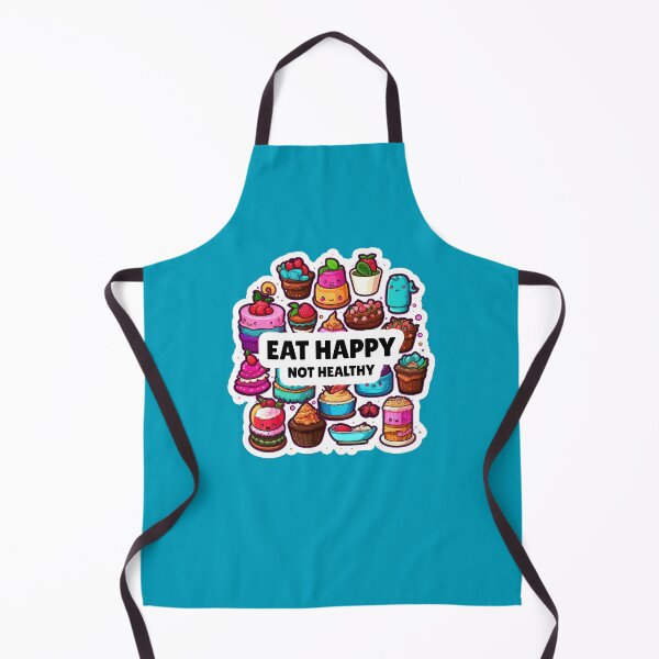 Item preview, Funny Cartoon Cupcakes Sweets Cakes With Fruits And Chocolate Eat Happy Not Healthy designed and sold by xenami.