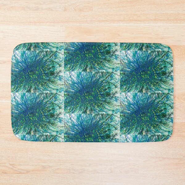 Item preview, Flowers From The Seeds Of Love #188 Bold Unique New Age Original Hand-painted OOAK Abstract Painting Detail 1 In Cobalt Indigo Aqua Blue Lime Green Inspired By Flora Floral Botany Boho Flower Pattern designed and sold by Rainbow Artist Orlando L.