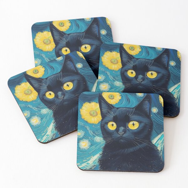 Artikelvorschau, Small Black Cat with Glittering Blue Eyes entworfen und verkauft von ViralVibeLab.