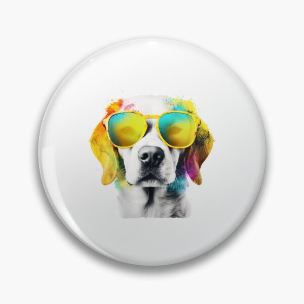 Item preview, Abstract Dog with yellow glasses - Cute Dog Paint - Little Dog Print - Gift Idea - Abstract painting - ErSa Solutions designed and sold by ErSaSolutions.