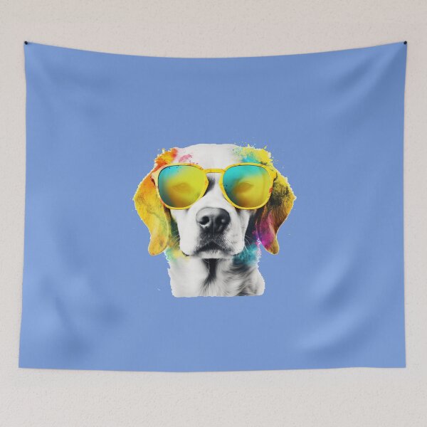 Item preview, Abstract Dog with yellow glasses - Cute Dog Paint - Little Dog Print - Gift Idea - Abstract painting - ErSa Solutions designed and sold by ErSaSolutions.