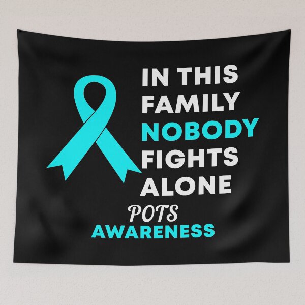 Item preview, In This Family Nobody Fights Alone POTS Postural Orthostatic Tachycardia Syndrome Awareness designed and sold by Color-Sparkle.