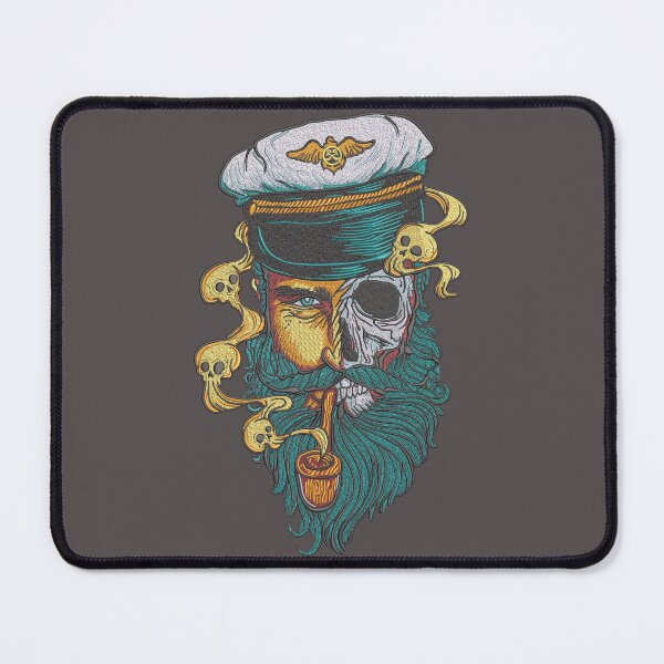 Item preview, Captain Half Skull Machine Embroidery Design designed and sold by Cre8iveSkill.