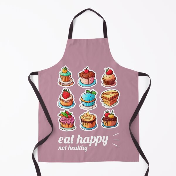 Item preview, Funny Cartoon Cupcakes With Fruits And Chocolate Eat Happy Not Healthy designed and sold by xenami.