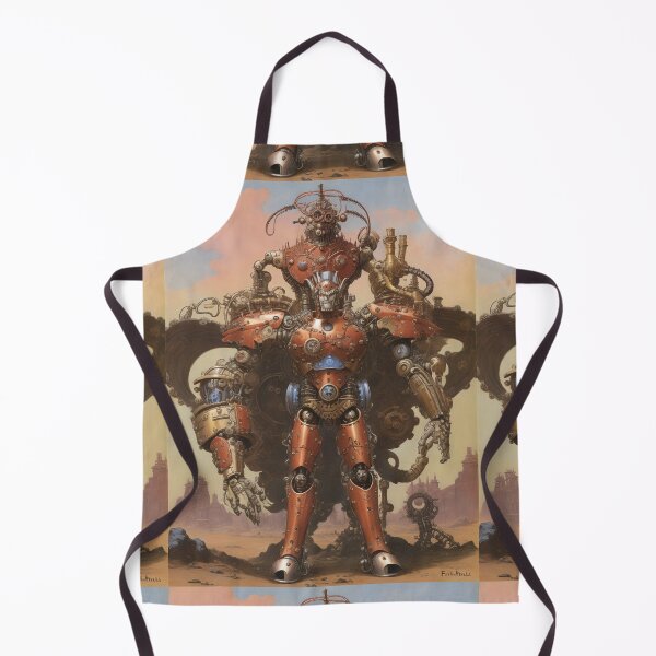 Aperçu de l'œuvre Cool, Steampunk Mecha Robot mechanical mech monster illustration art créée et vendue par Vintage Designs +.