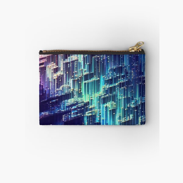 Item preview, Colorful cyber neon lights Glitch psychedelic retro stripes pattern designed and sold by TomFrontierArt.