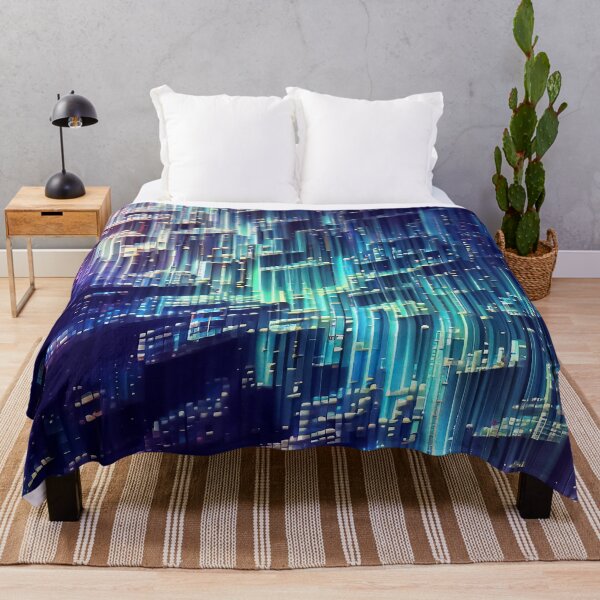 Item preview, Colorful cyber neon lights Glitch psychedelic retro stripes pattern designed and sold by TomFrontierArt.