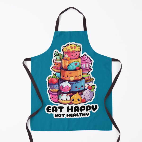 Item preview, Eat Happy Not Healthy With Funny Cartoon Food Of Cakes And Sweets designed and sold by xenami.