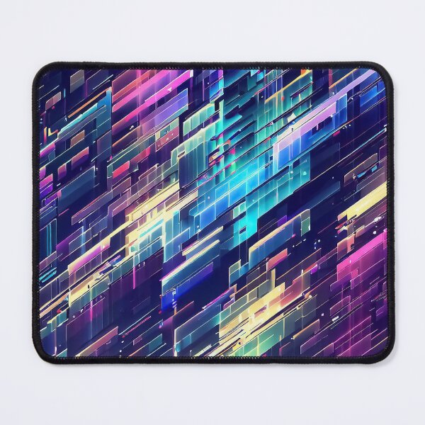 Item preview, Colorful isometric cyber neon lights Glitch psychedelic retro stripes pattern designed and sold by TomFrontierArt.