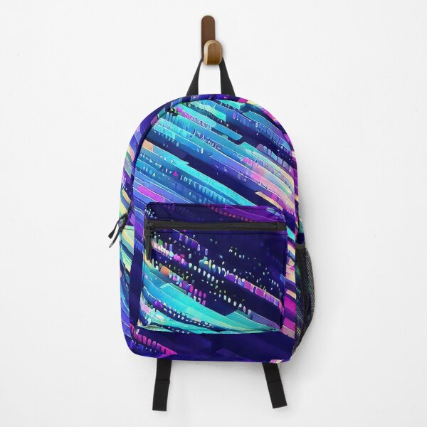 Item preview, Colorful isometric cyber neon lights Glitch psychedelic retro stripes pattern designed and sold by TomFrontierArt.
