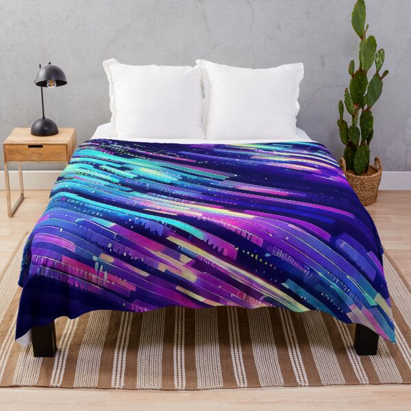 Item preview, Colorful isometric cyber neon lights Glitch psychedelic retro stripes pattern designed and sold by TomFrontierArt.