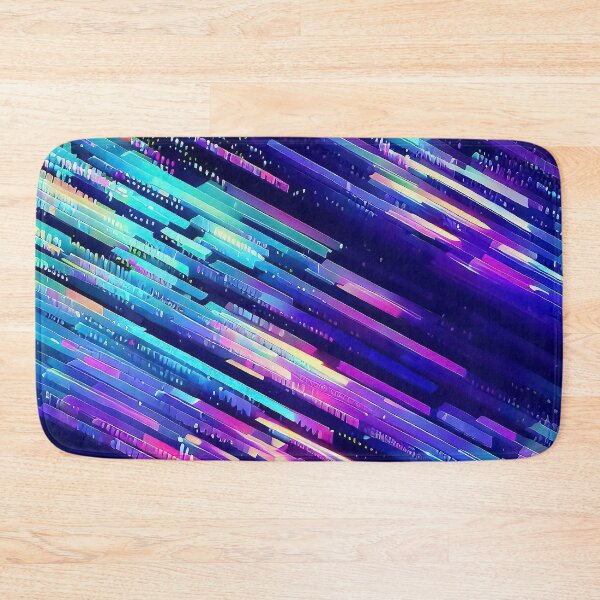 Item preview, Colorful isometric cyber neon lights Glitch psychedelic retro stripes pattern designed and sold by TomFrontierArt.
