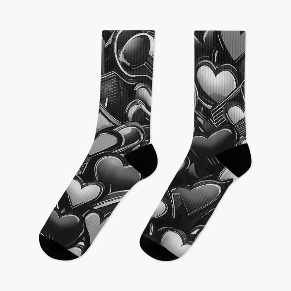 Item preview, Black white monochrome hearts and chocolate bars abstract pattern designed and sold by TomFrontierArt.