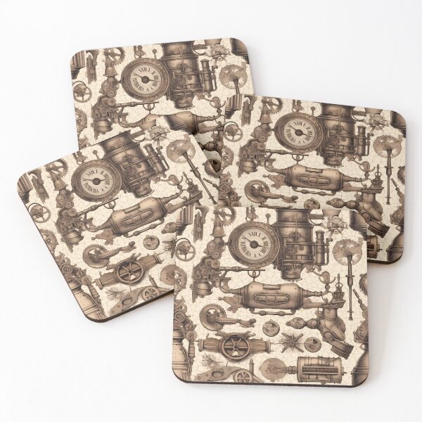 Item preview, Steampunk pattern sepia colors designed and sold by pinguinii.