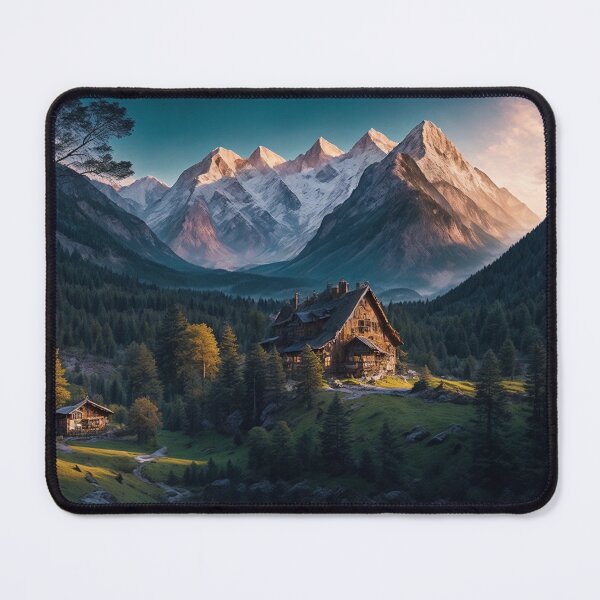 Item preview, A Tranquil Mountain Hamlet Surrounded by Breathtaking Scenery, Where Time Seems to Slow Down and a Sense of Serenity Prevails, Ai Generated Art designed and sold by AiGens.