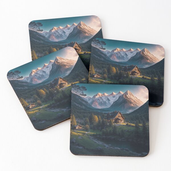 Item preview, A Tranquil Mountain Hamlet Surrounded by Breathtaking Scenery, Where Time Seems to Slow Down and a Sense of Serenity Prevails, Ai Generated Art designed and sold by AiGens.