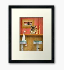 Will Bullas / art print / brew pug / humor / dog / duck Framed Print