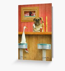 Will Bullas / Kunstdruck / Gebräu Mops / Humor / Hund / Ente Grußkarte
