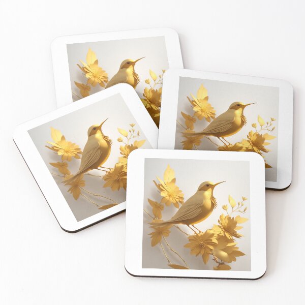 Item preview, Feathers & Flowers,Golden Bird,Hihi Bird designed and sold by iLOVECRAFT.