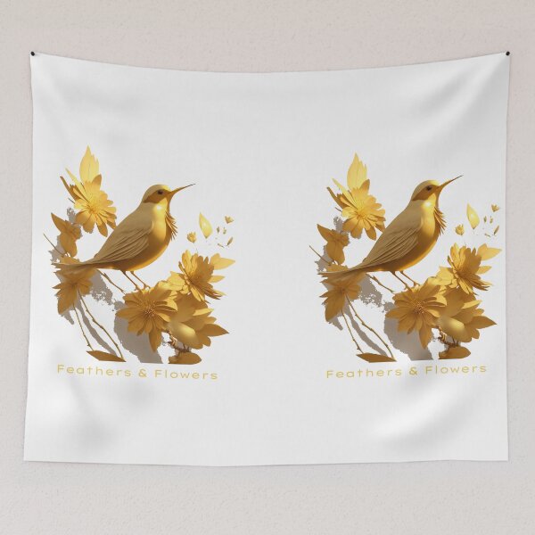 Item preview, Feathers & Flowers,Golden Bird,Hihi Bird designed and sold by iLOVECRAFT.