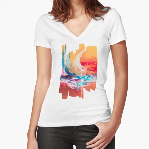 T-shirt moulant col V