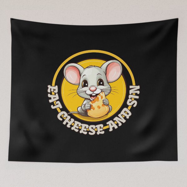 Item preview, Eat Cheese And Sin designed and sold by RockBeeDesigns.