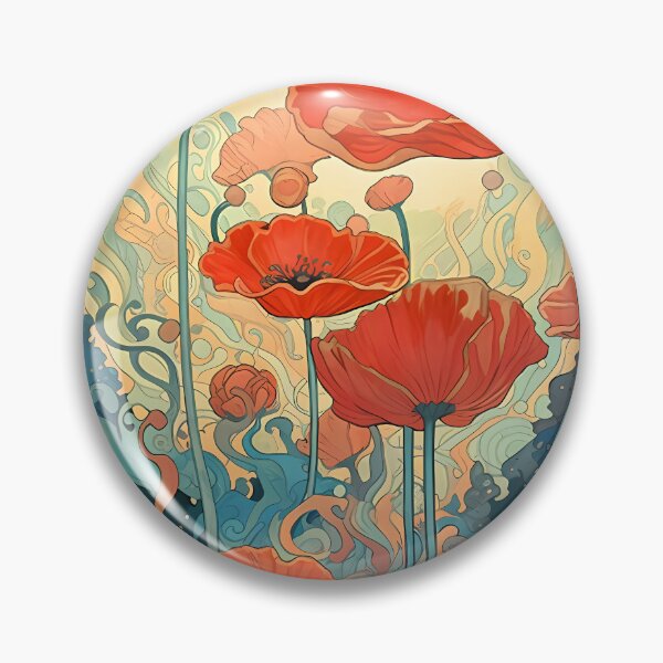 Item preview, artistic abstract poppies flower 02 designed and sold by UnaWu533.