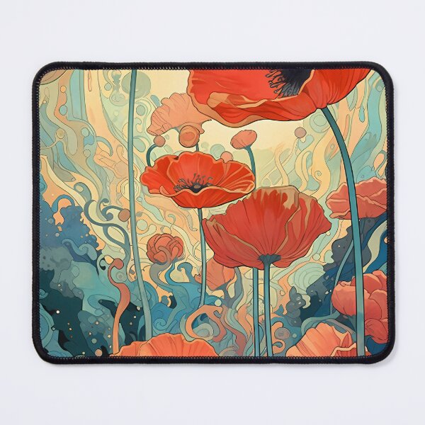 Item preview, artistic abstract poppies flower 02 designed and sold by UnaWu533.