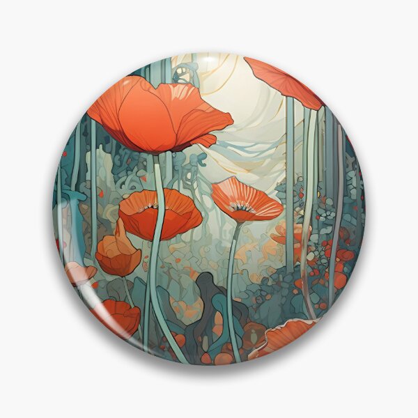 Item preview, artistic abstract poppies flower 03 designed and sold by UnaWu533.