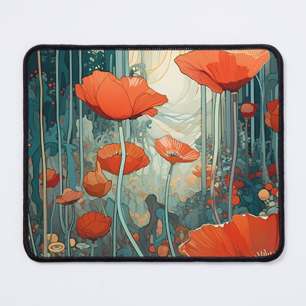 Item preview, artistic abstract poppies flower 03 designed and sold by UnaWu533.