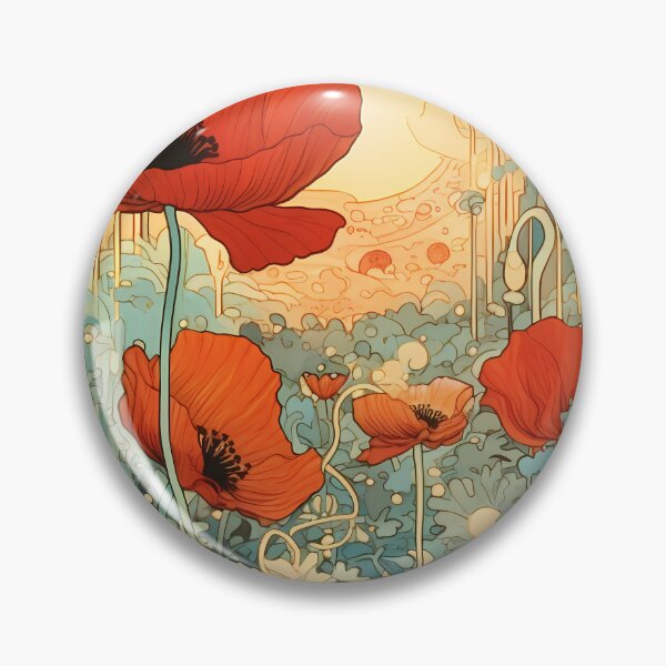 Item preview, artistic abstract poppies flower 04 designed and sold by UnaWu533.