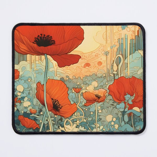 Item preview, artistic abstract poppies flower 04 designed and sold by UnaWu533.