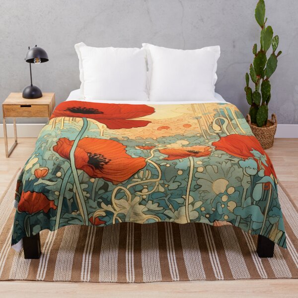 Item preview, artistic abstract poppies flower 04 designed and sold by UnaWu533.